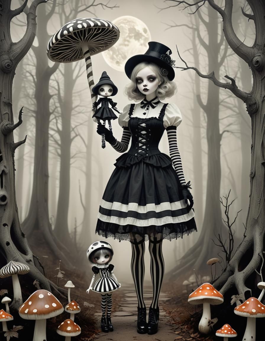 Enigmatic girl with pale skin. Crystal Clear XL Lightning