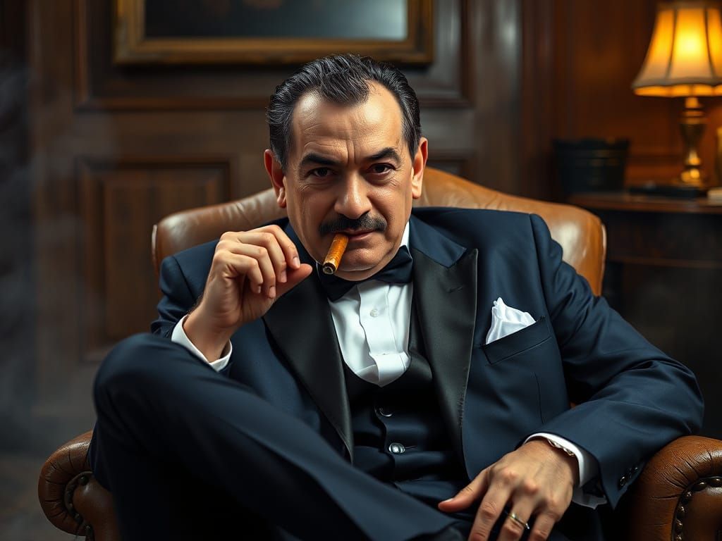 Mafia Boss in Film Noir Style
