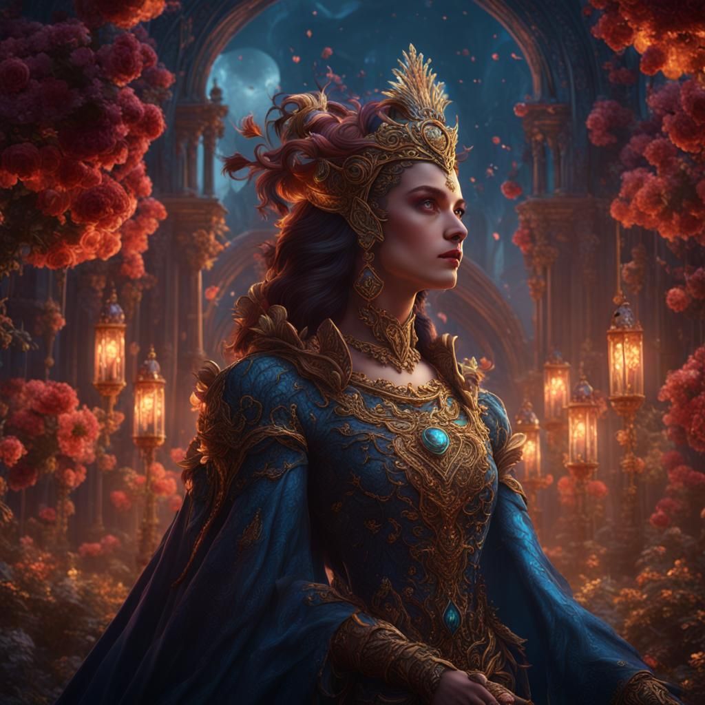 Fantastical Lady of Love: Detailed Matte Painting