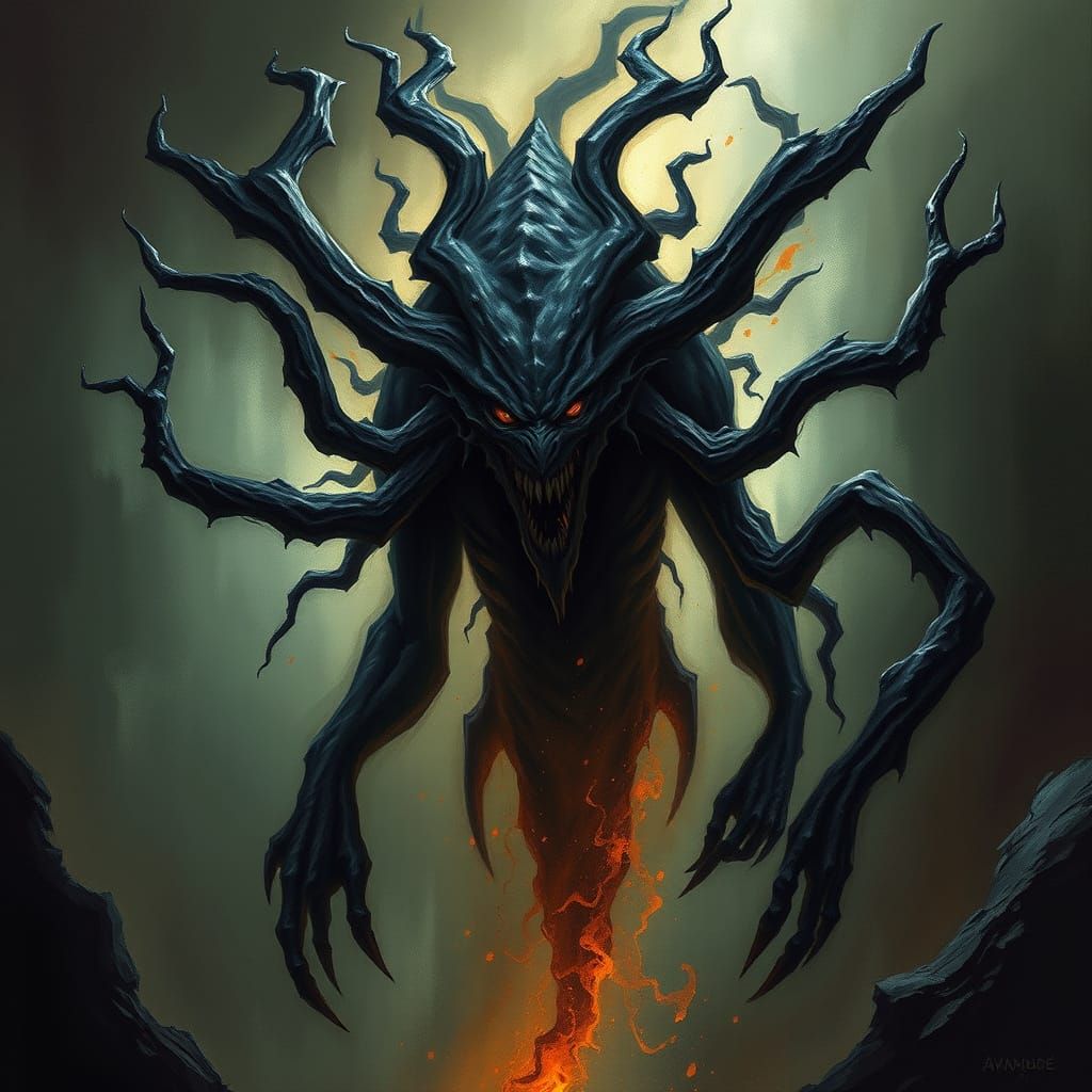 Ancient Malevolent Entity in Dark Fantasy Style