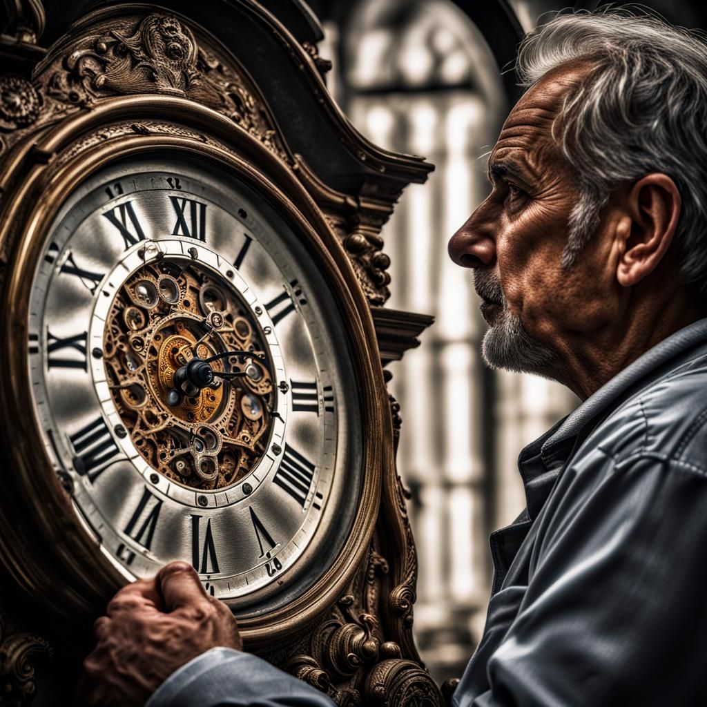 Man Watches Time Pass in Hyperrealistic Detail