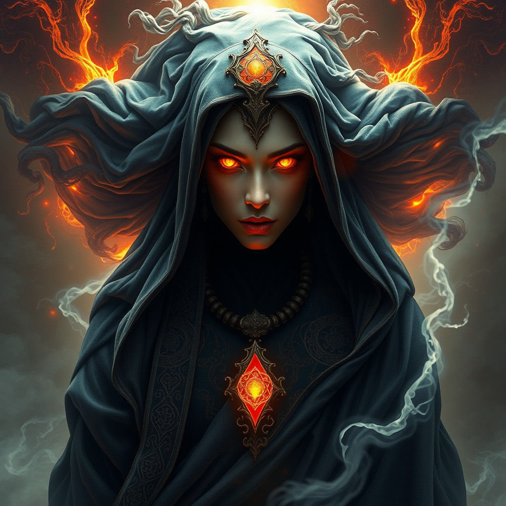 Imposing Mother Destiny in Gritty Art Nouveau Style