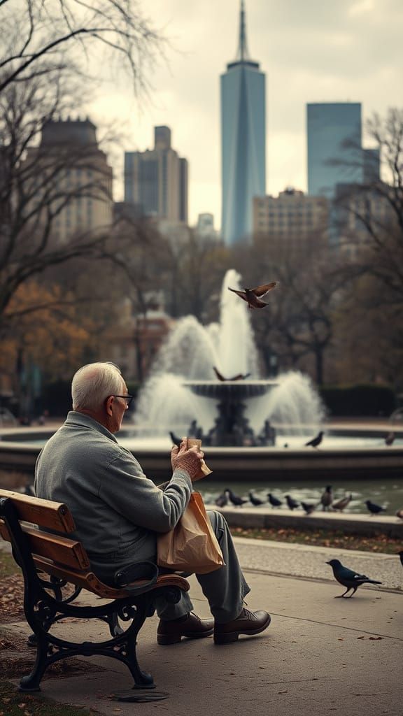Central Park Scene with Bethesda Fountain in Cinematic Style