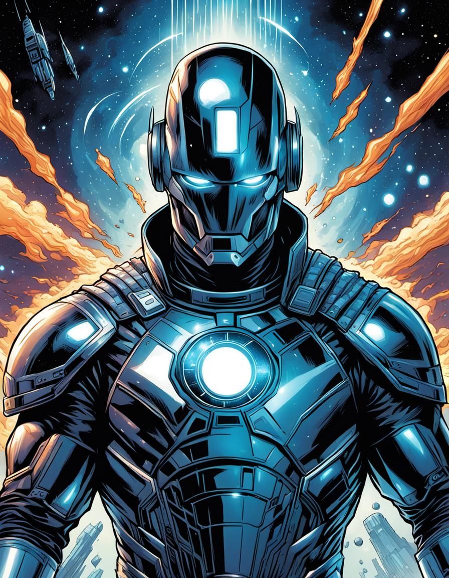 hyper realistic perfect smooth futuristic cosmic hero