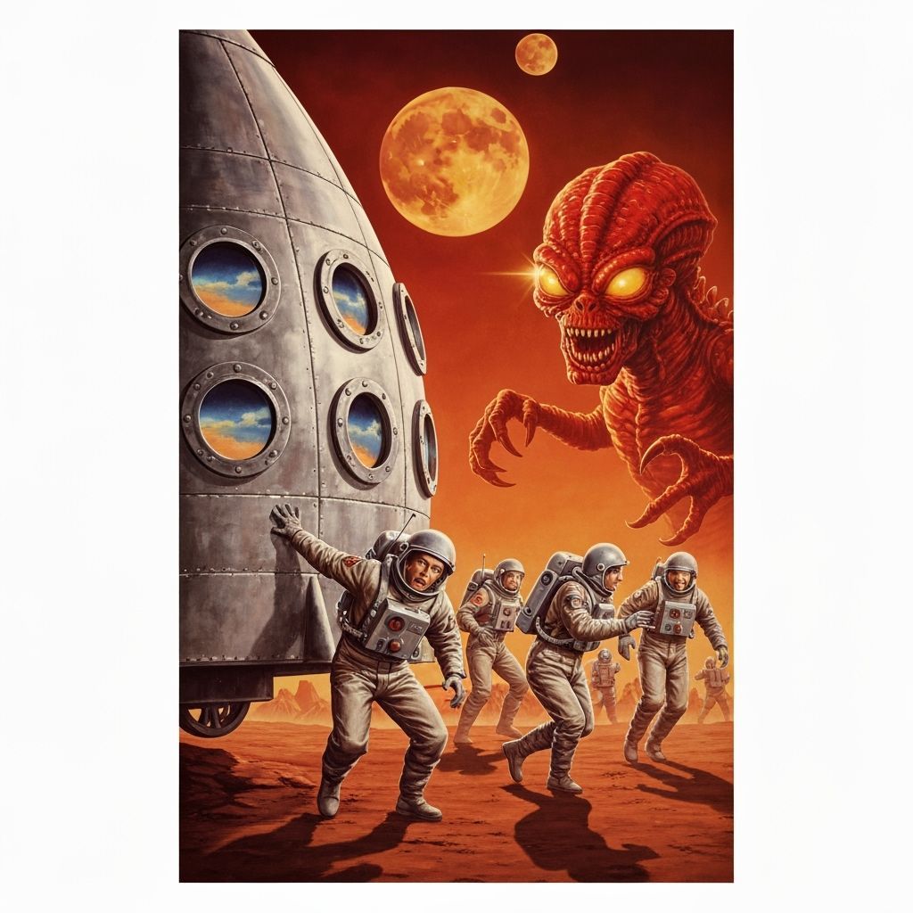 Retro Sci-Fi Movie Poster: Escape From Mars