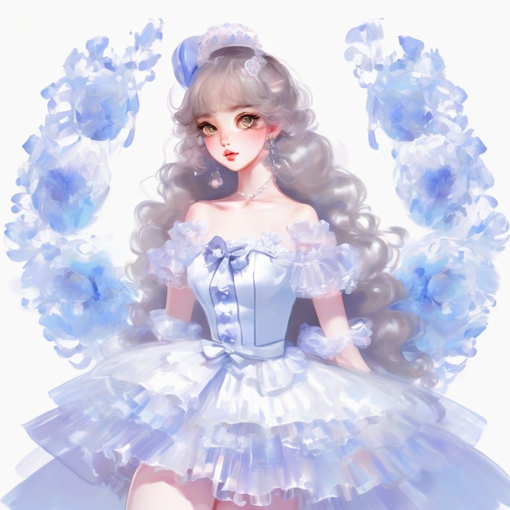 Fleeting Impressionist Portrait of a Woman in Haute Couture