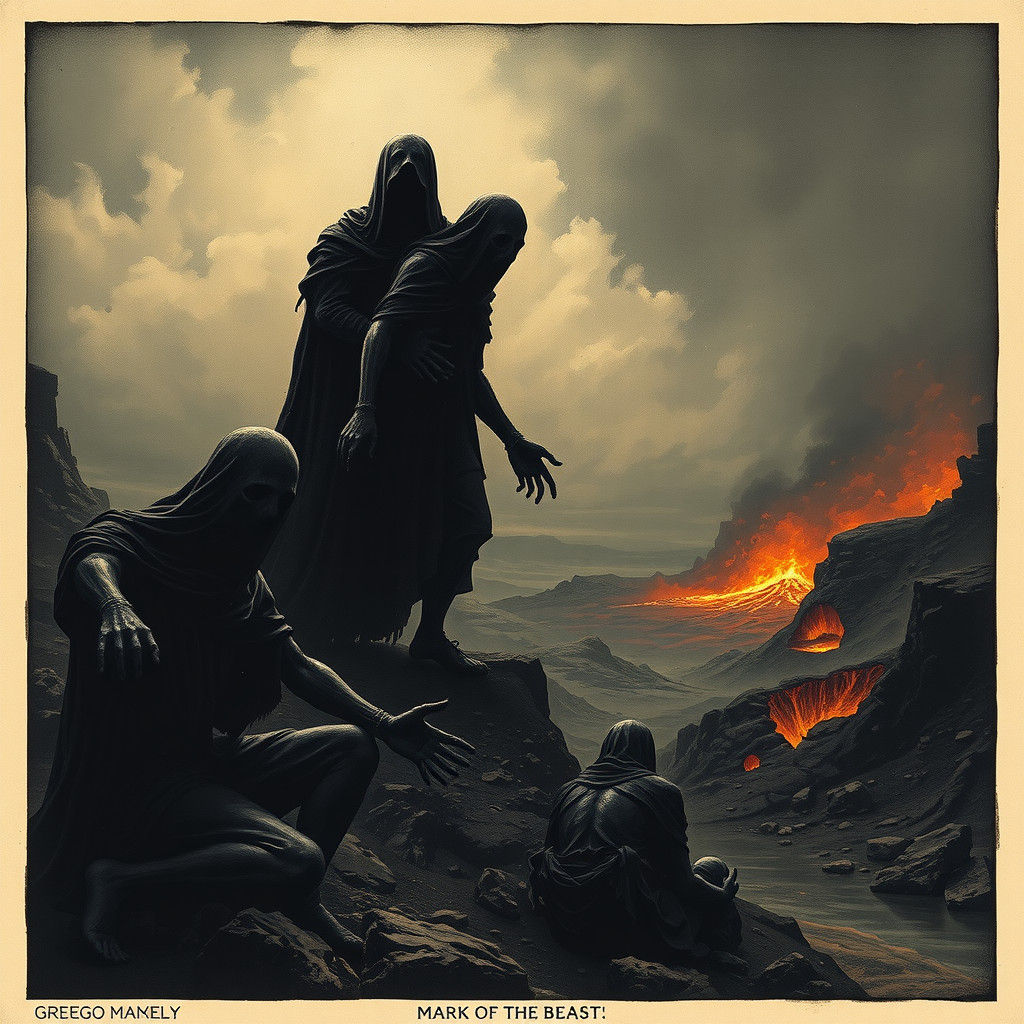 Apocalyptic Mark of the Beast in Gothic Illustration