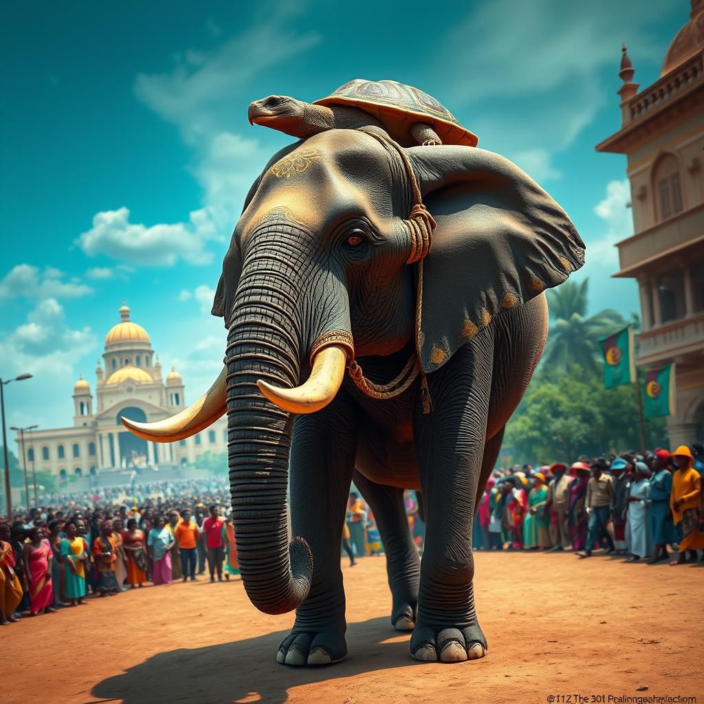 Elephant and Tortoise Journey Through Nigerian City