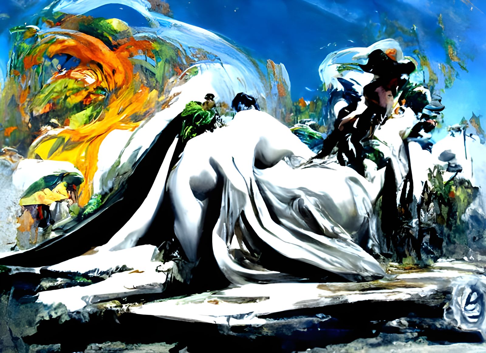 Abstract Landscape in Hyperrealistic Impressionist Style