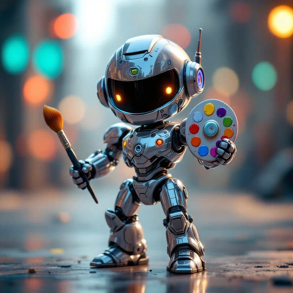 Chibi Chrome Battle-Mech Unleashes Creativity in Stunning CG...
