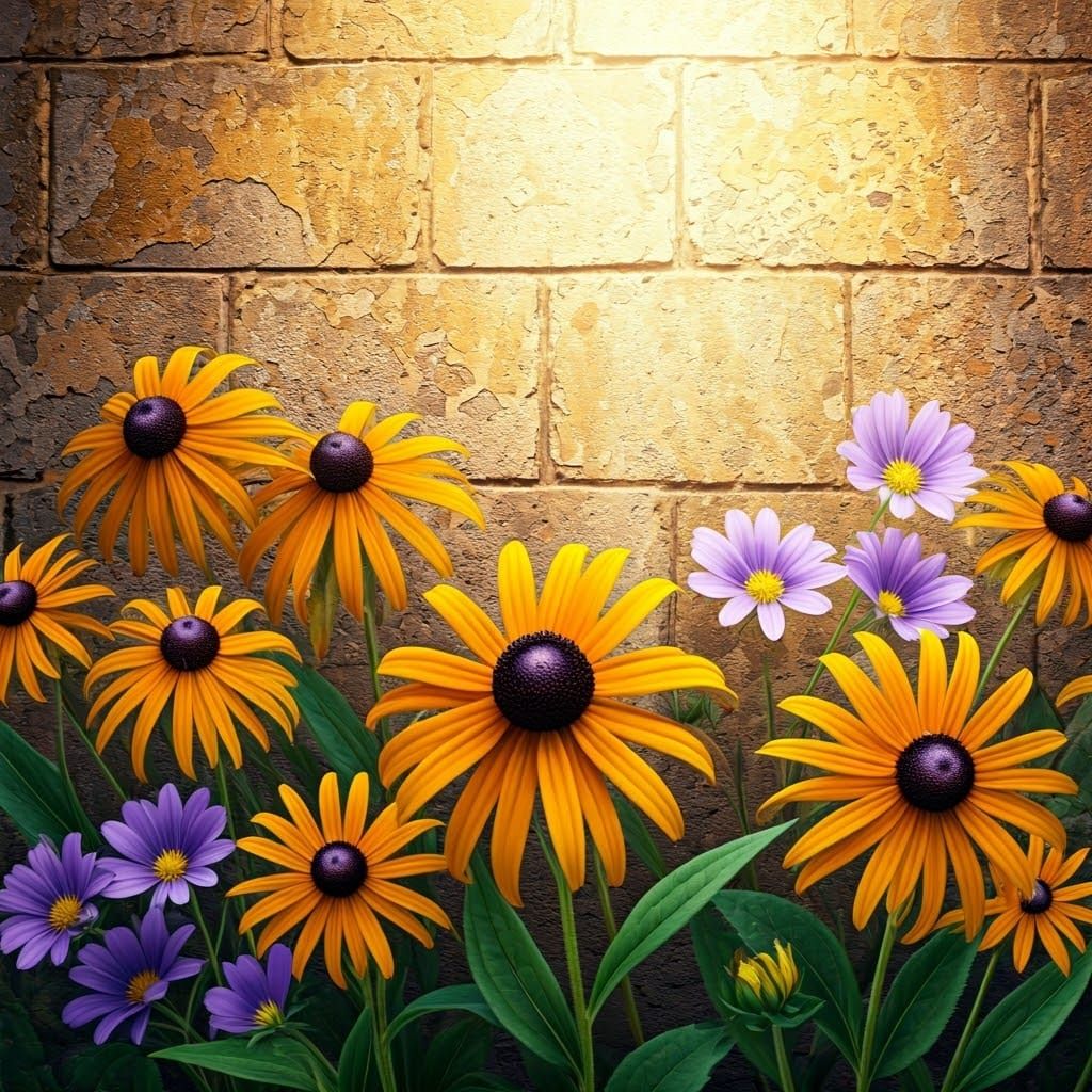 Felicia and Black Eyed Susan Flowers in Hague Style