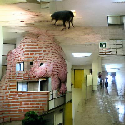 Giant Guinea Pig Walks Through City
