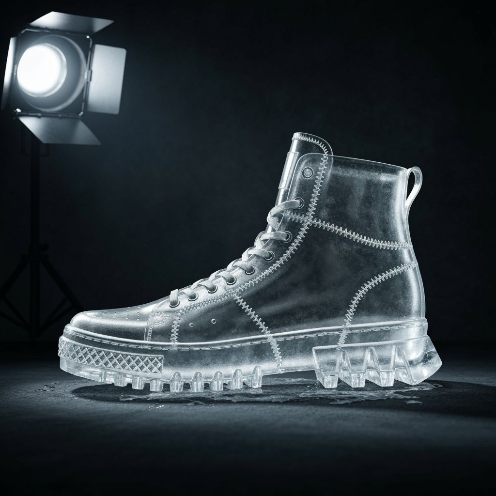 Icy Sneaker: Hyperrealistic Ice Shoe Design