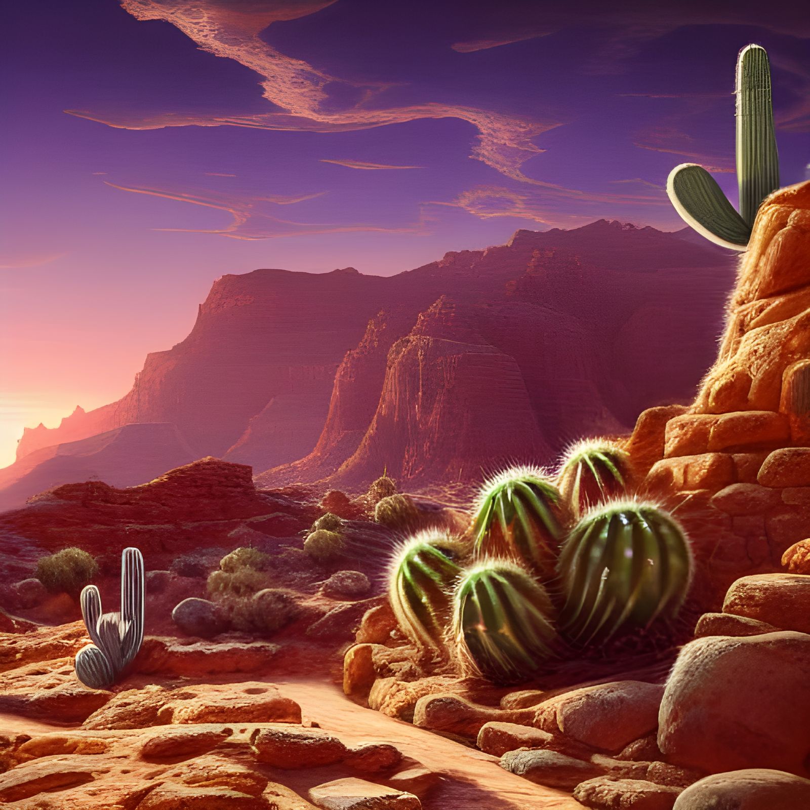 Petra Desert Landscape Matte Painting