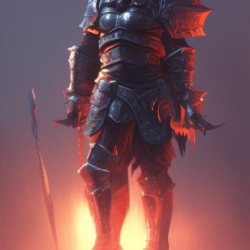 Gothic Orc Knight in Heavy Armor