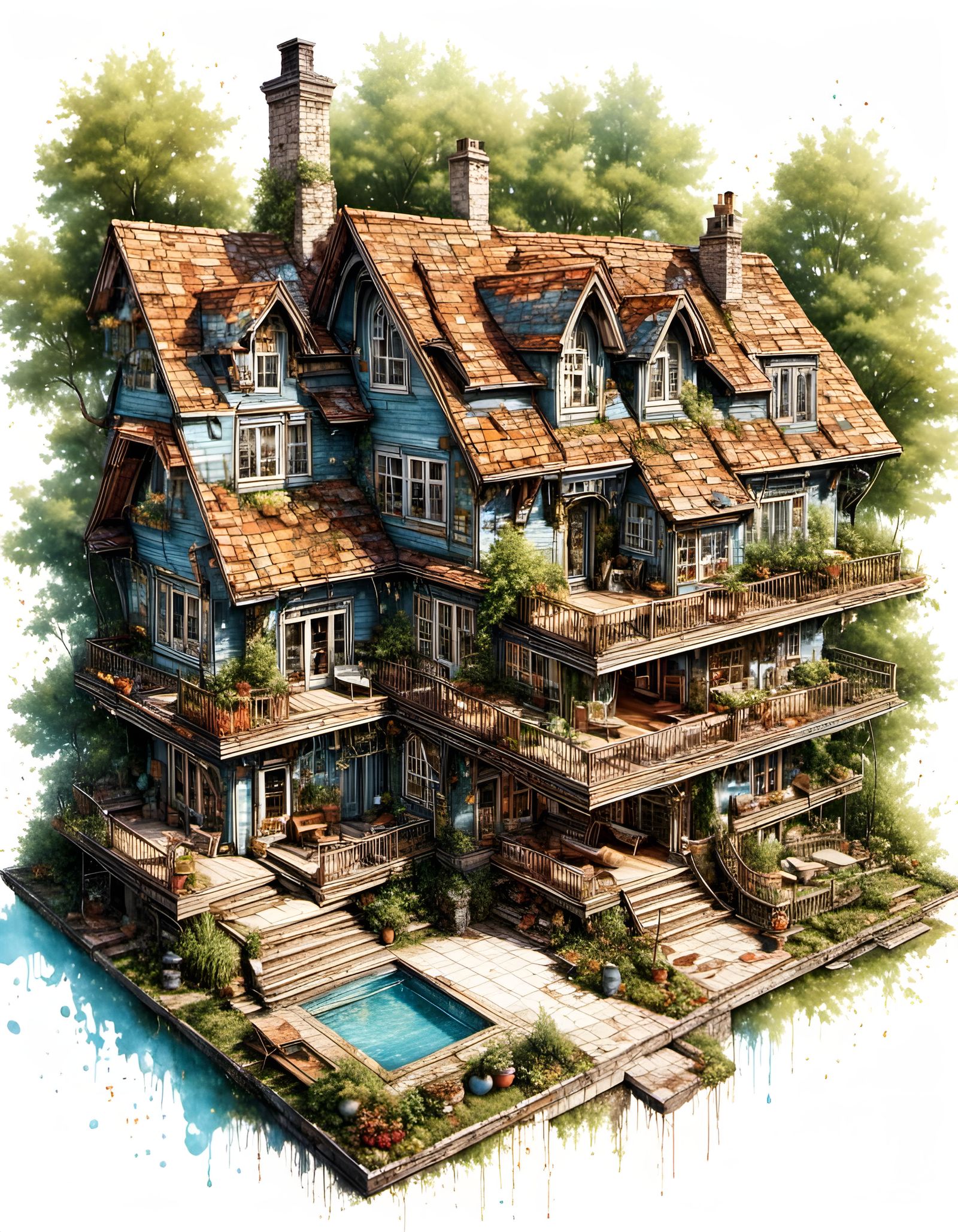 Vector Art Floorplan Book on Coffee Table