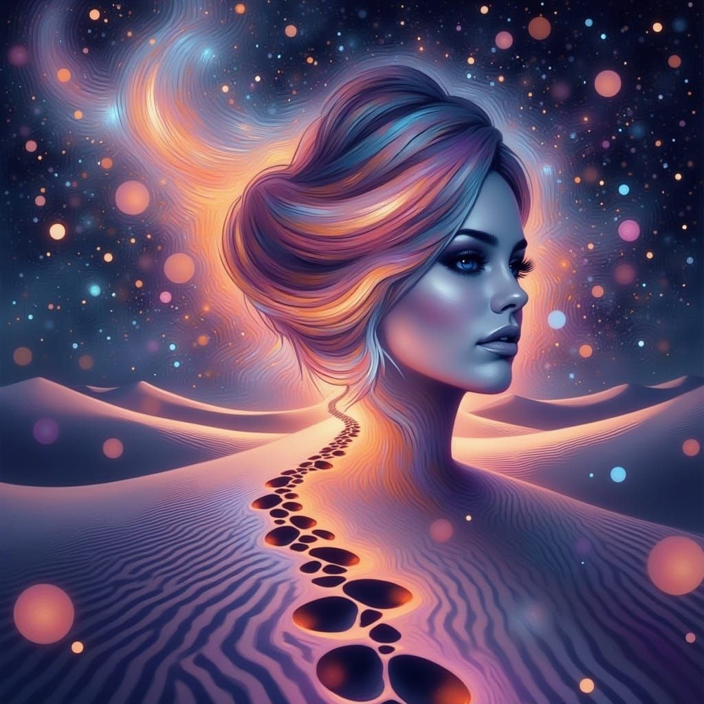 Ethereal Dream Goddess in Vibrant Digital Art