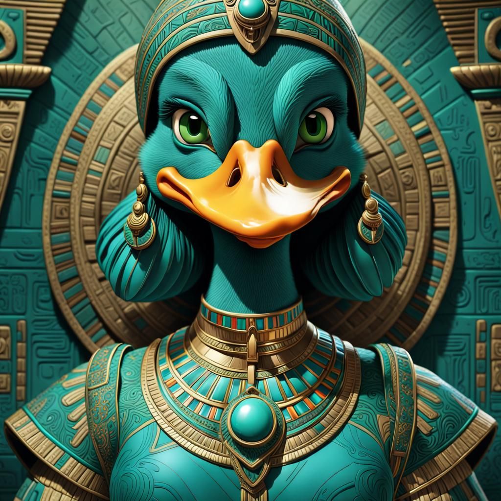 Perry Duck in Pharaonic Dress, Graffiti Art