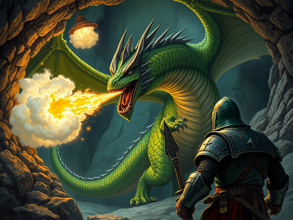 Green Dragon Unleashes Poison Gas in Lair