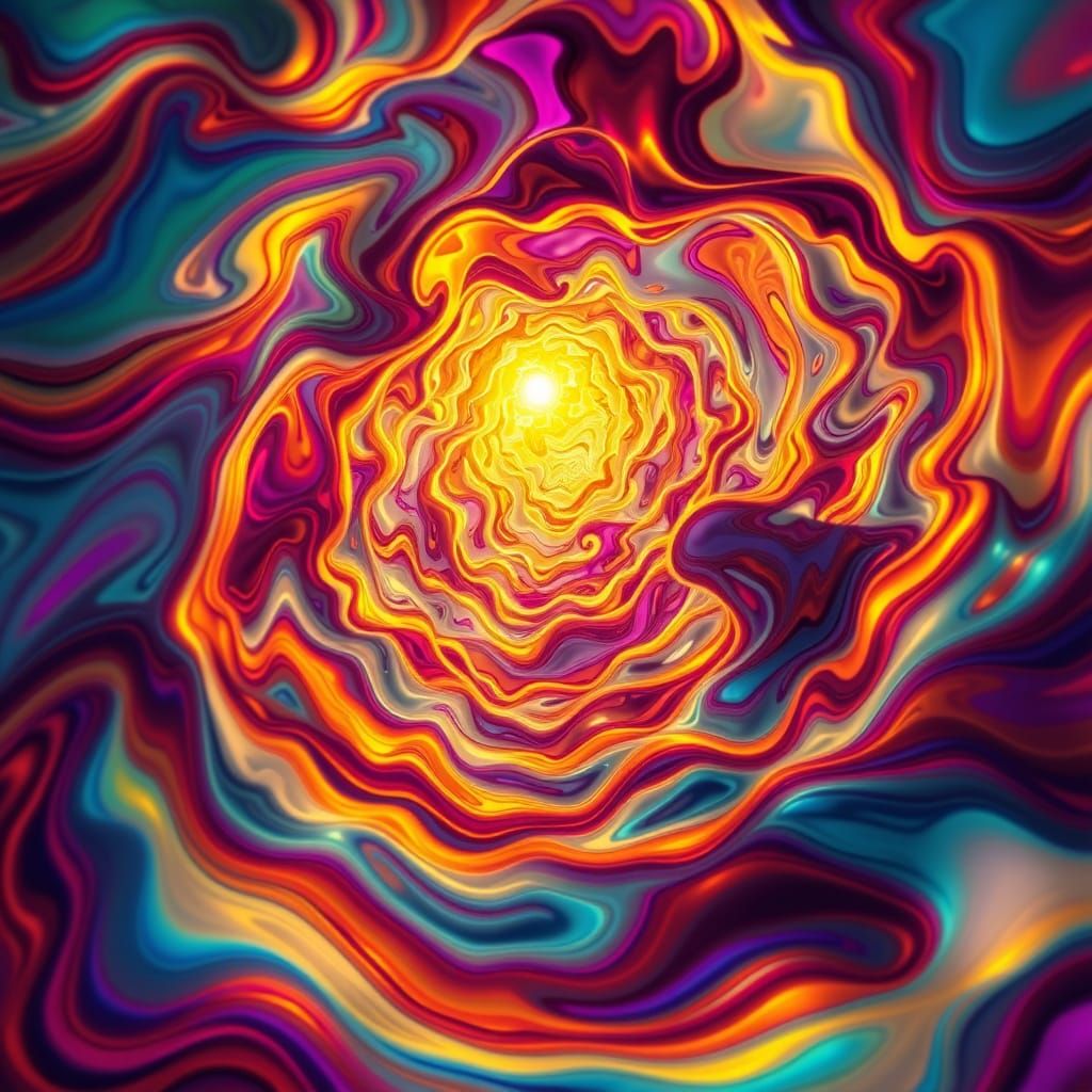 Intricate Optical Hallucination in Alex Grey Style