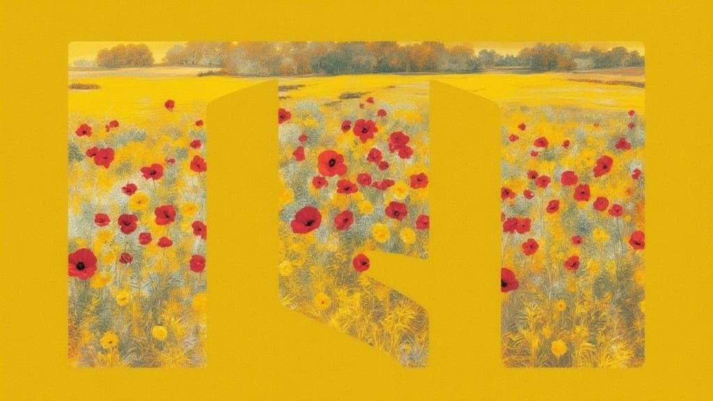 Vibrant Poppy Field at Golden Hour in Impressionistic Style