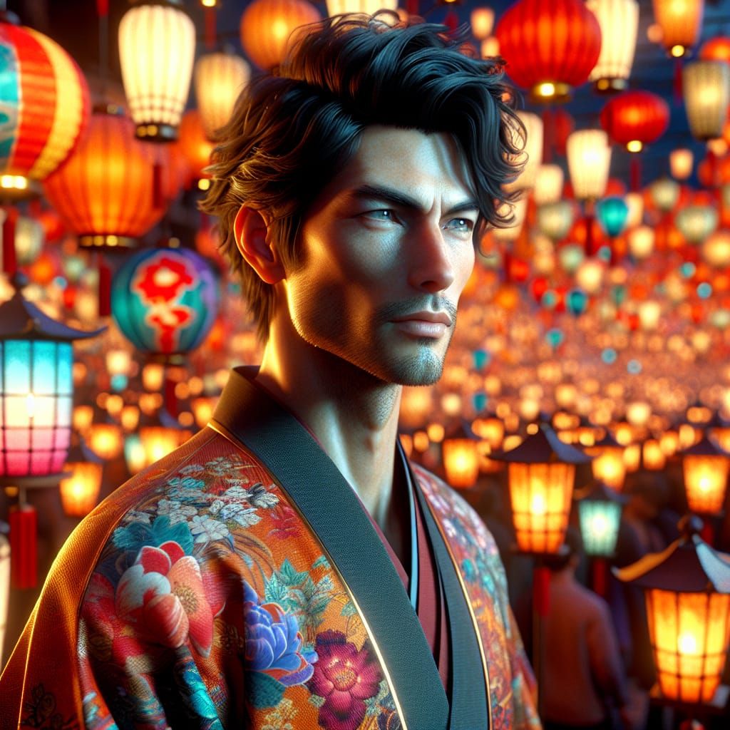 A handsome man with black hair and blue eyes wearing a hands...