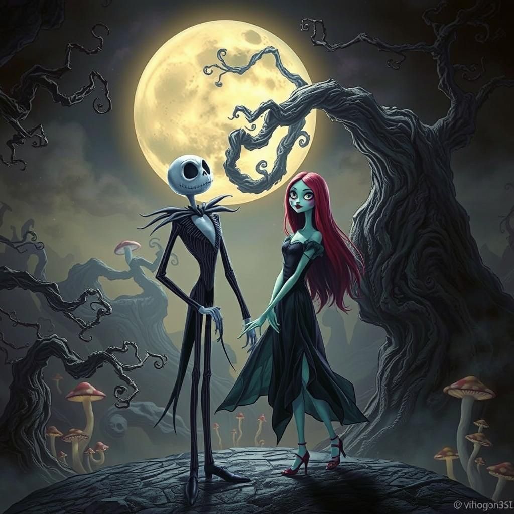 Jack and Sally in the Land of Nightmares