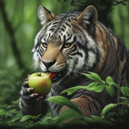 Macro Shot of an Old Animal Eating Apple