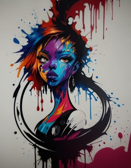Graffiti Art with Melting Oil Gouache Effects