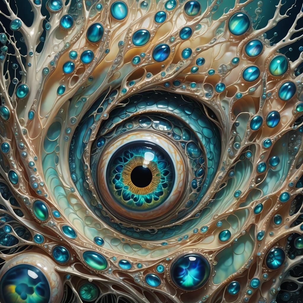 Surreal Eye Floats in Abstract Dreamscape