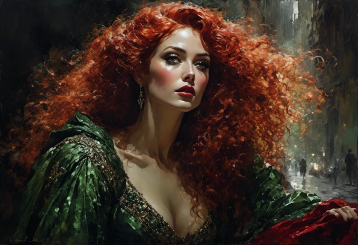 Glittering Vampiress Bride in Sinister Fine Art Style