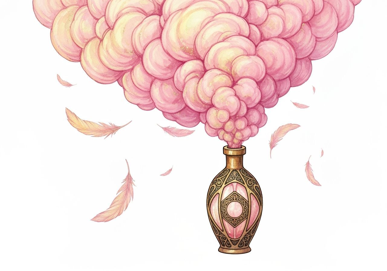 Art Nouveau Bottle of Dream Elixir in Luminous Watercolor