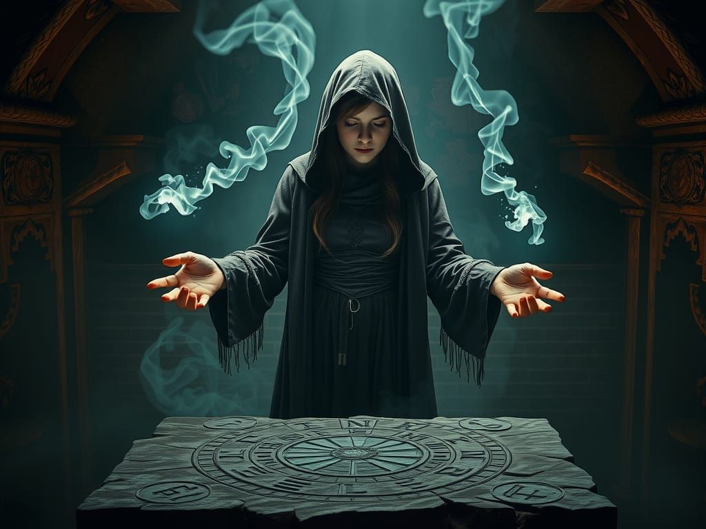 Shadow Sorceress Channels Forbidden Magic