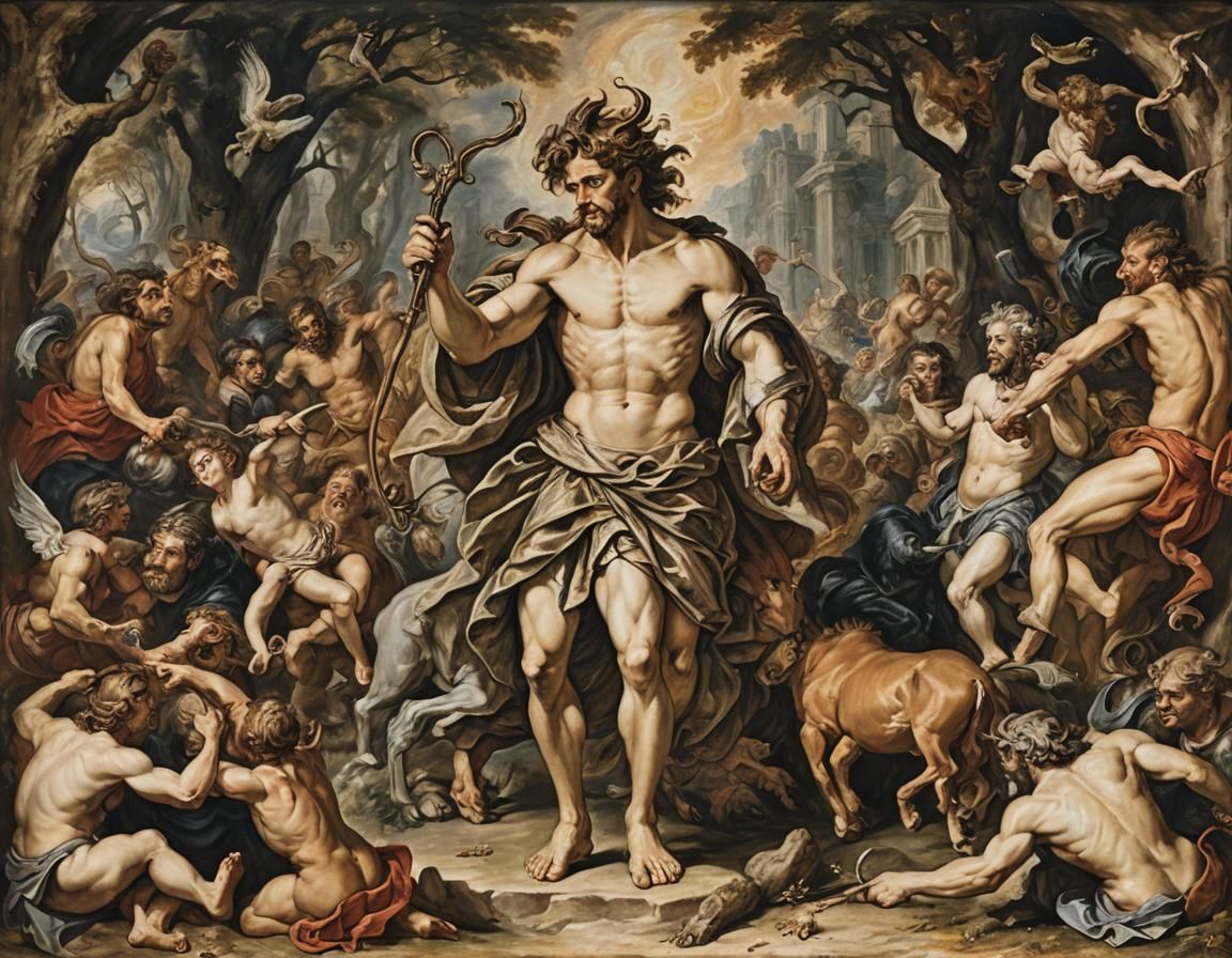 Orpheus in Baroque Style Oil Painting
