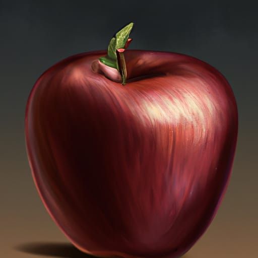 Hyperrealistic Red Apple Still Life