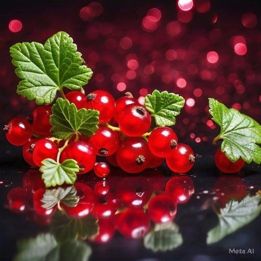 Vibrant Red Currants in Luxurious Macro Photography