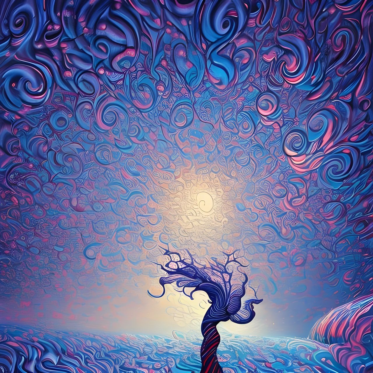 Whimsical Snowflakes Falling in Japanese Art Style