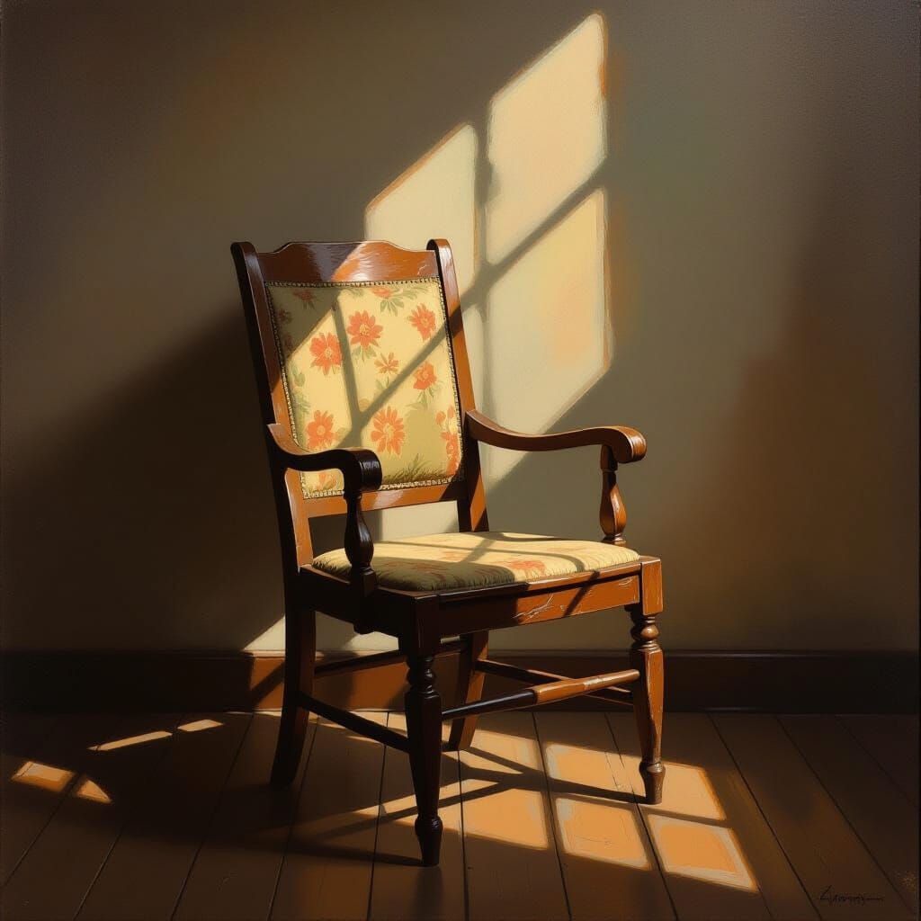 Old Wooden Chair in Moody Lighting
