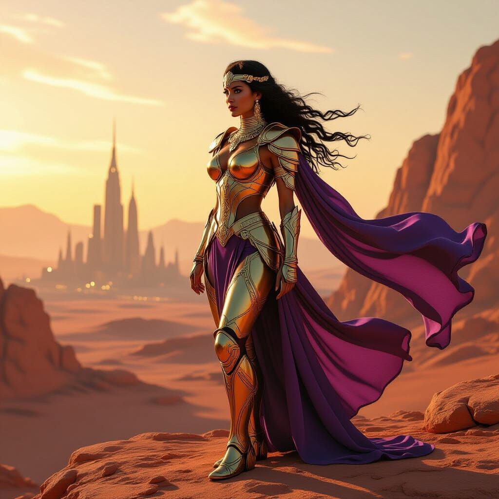 Dejah Thoris on Barsoom in Sci-Fi Style