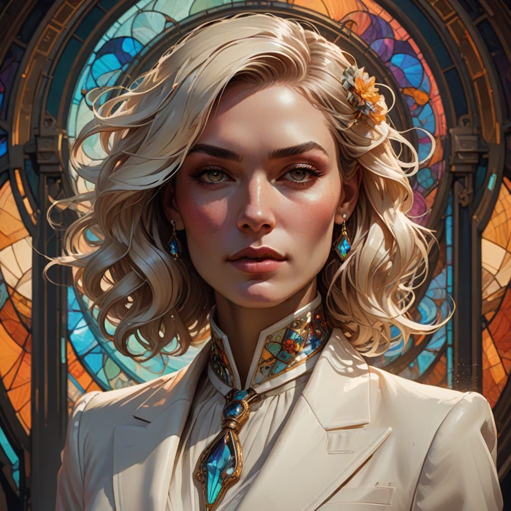 Elegant Portrait of Cassie Monroe in Art Nouveau Style