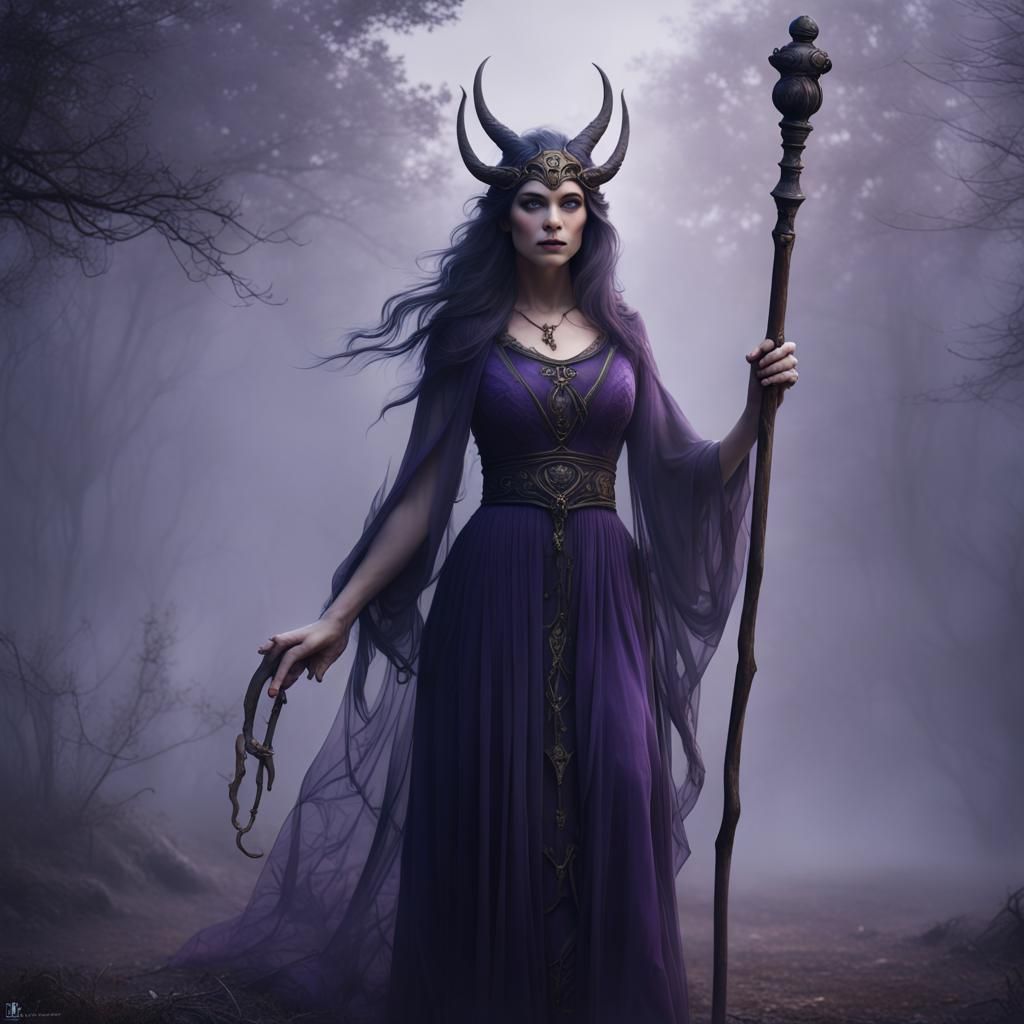 Hecate, Goddess of Magic, in Detailed Matte Painting