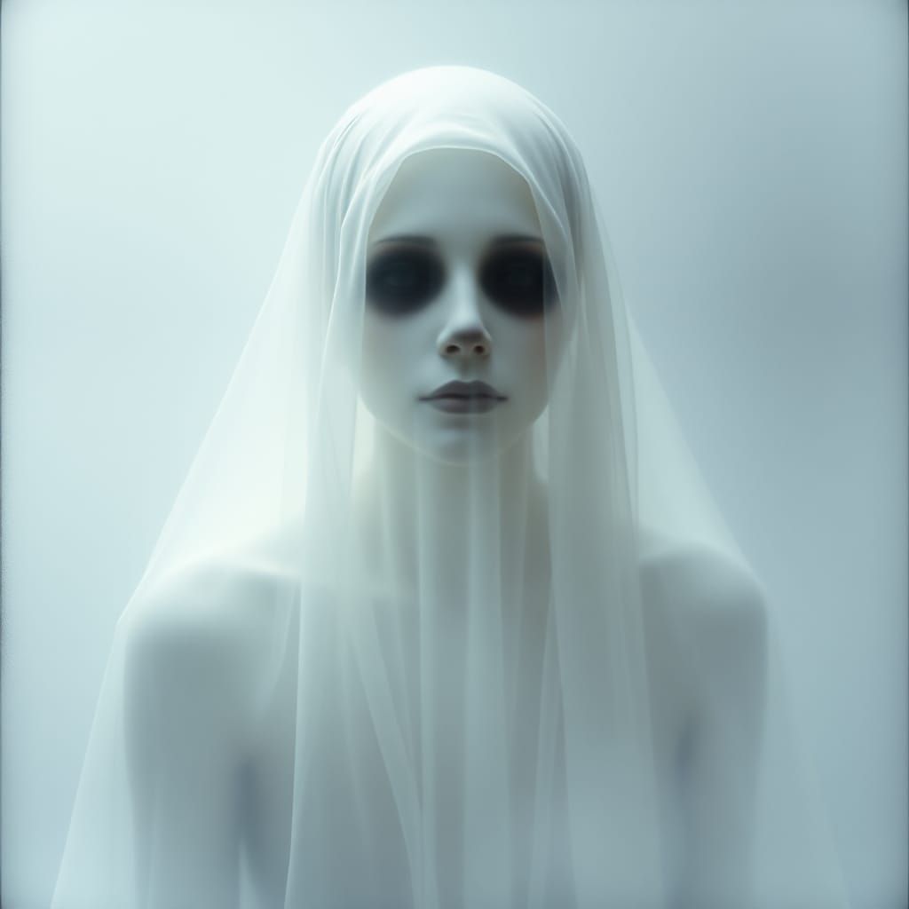 Ethereal Ghost Portrait: A Transparent Specter