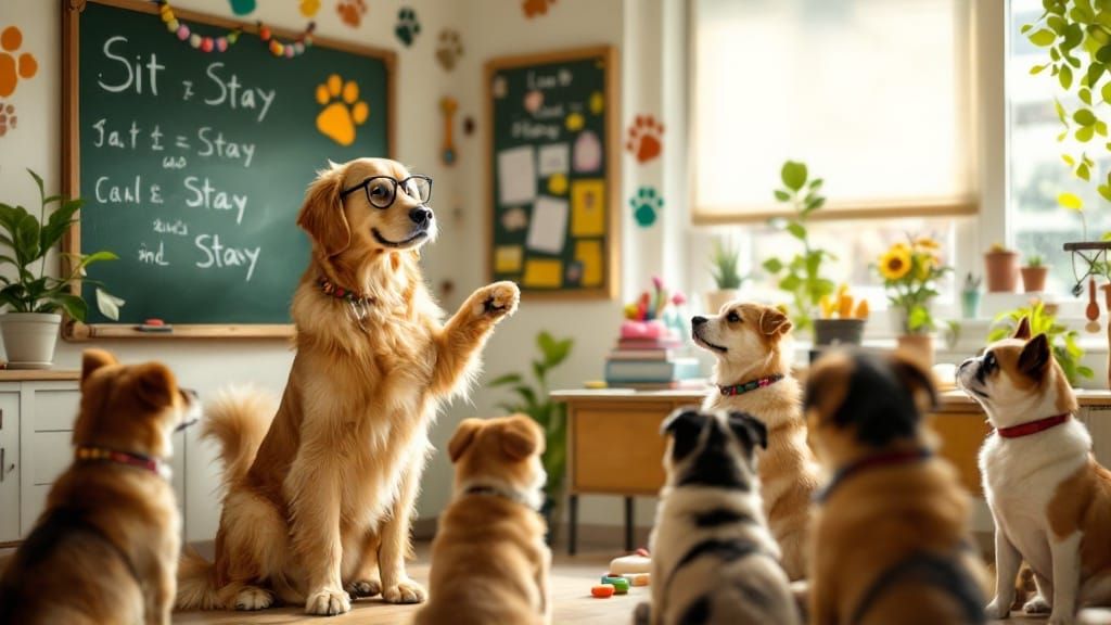Dog Teacher Explains Sit and Stay Command