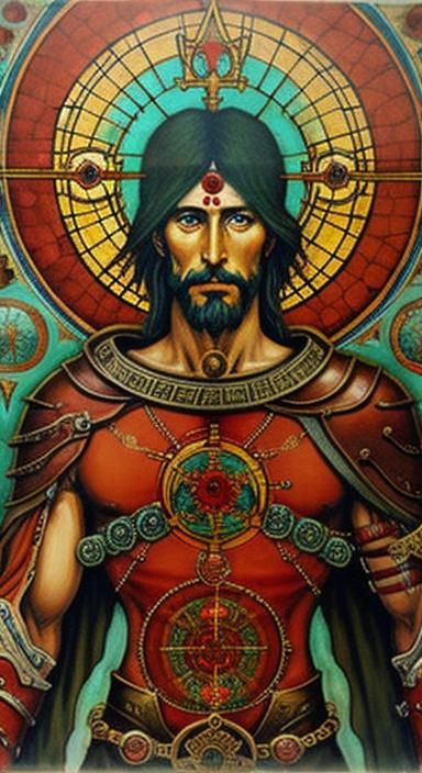 Alcohol Ink Vitruvian Human Figure