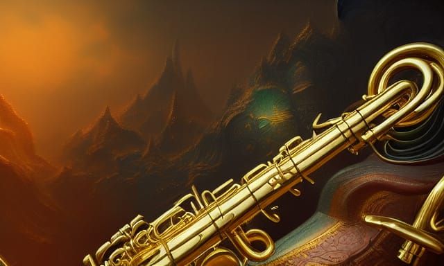 Unique Brass Instrument in Detailed Matte Painting