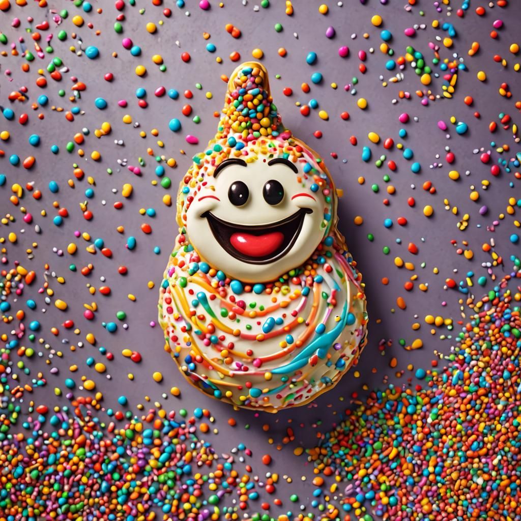 Smiling Pastry: Vibrant Candy Art Illustration