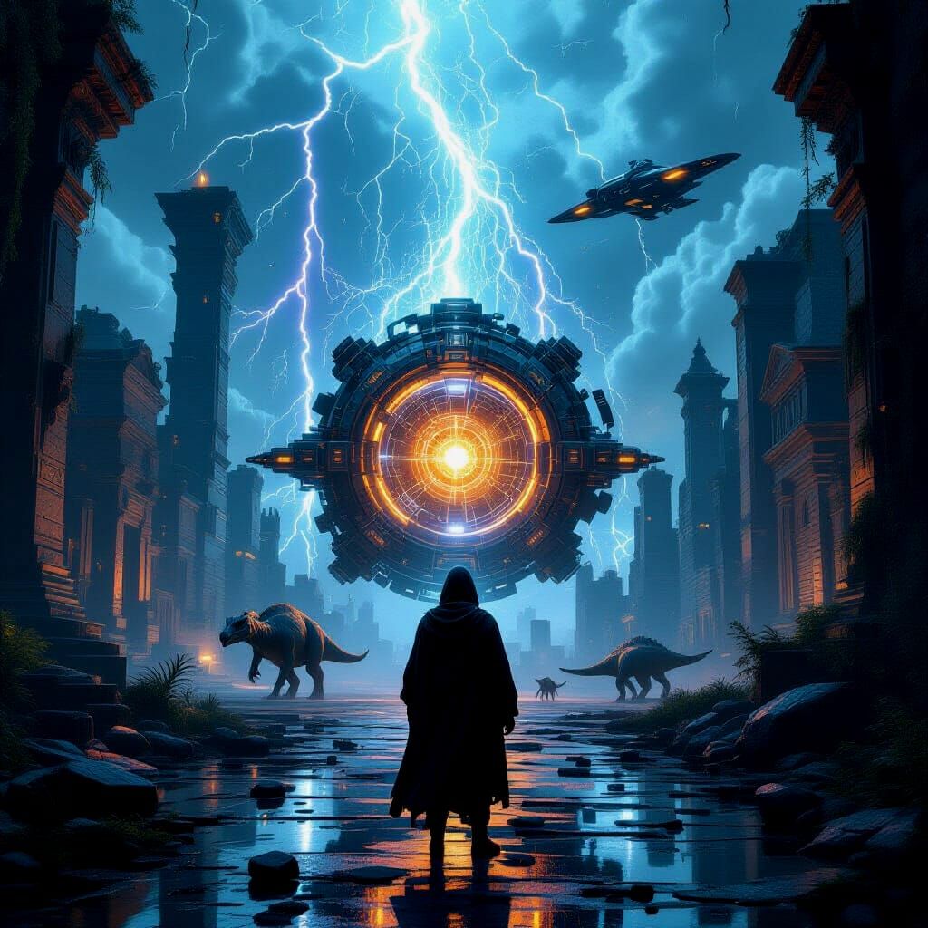 Time Traveler in Alternate Timeline: Cinematic 3D Art