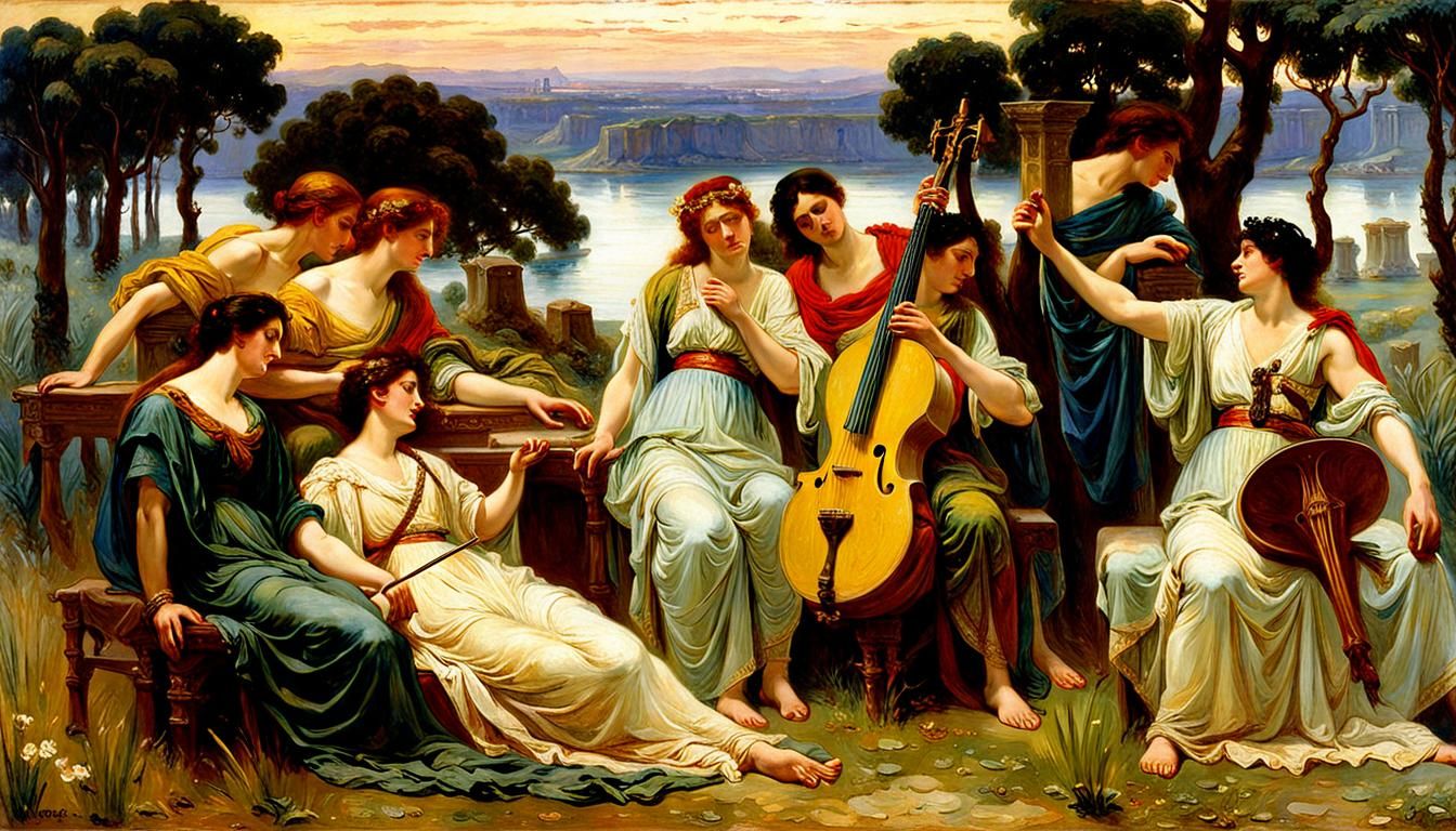 The Lyre of Orpheus: Symbolist Oil Painting