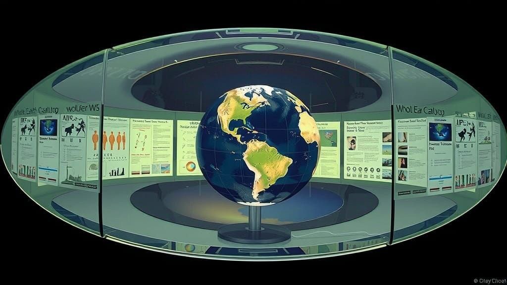 Futuristic Transparent Whole Earth Catalog Display