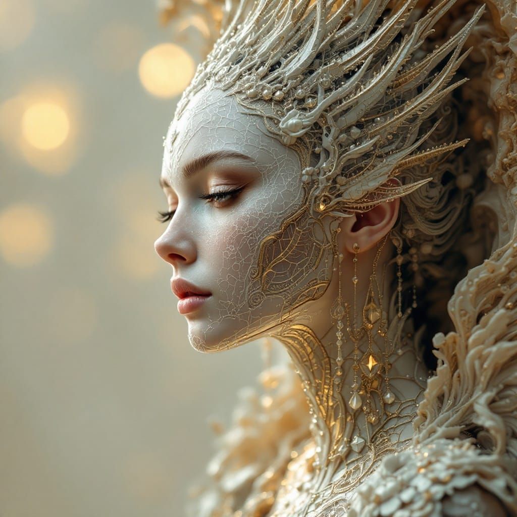 Surreal Fantasy Landscape with Luminous Bloom